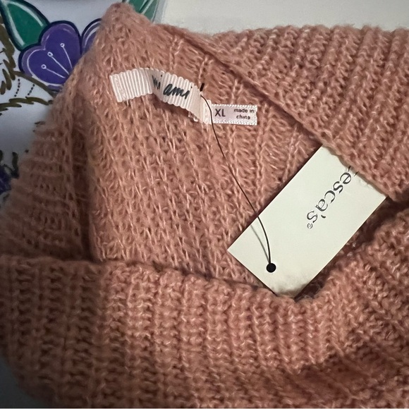 Francesca’s Collections Mock a neck Knit Sweater Pink - Picture 3 of 3